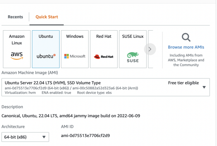 Amazon Machine Image Ubuntu Server