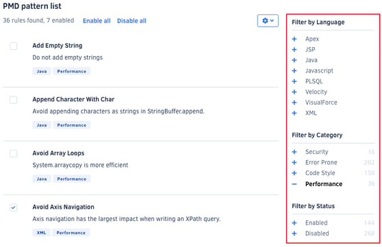 code-patterns-filter