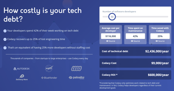 Codacy ROI calculator