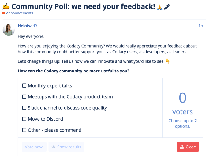 Community poll