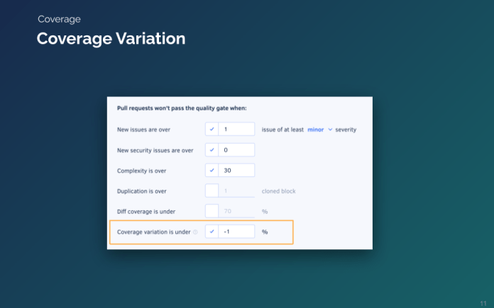 Coverage variation - quality gate