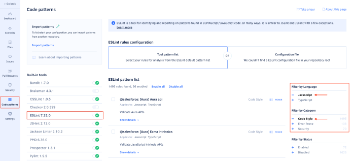 ESLint JavaScript Code Style inside Codacy