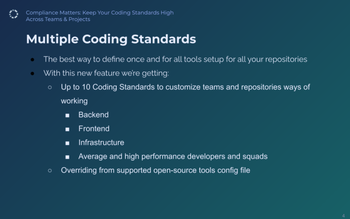 Multiple coding standards - slides