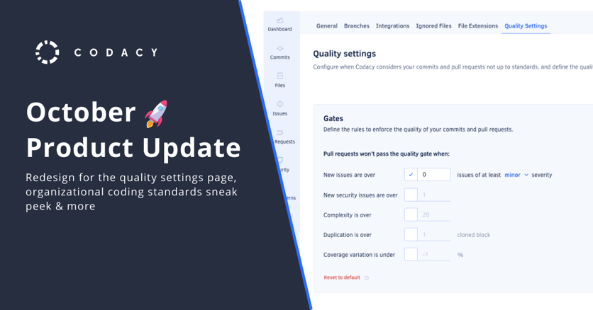 October Product Update 🚀 - Codacy | Blog Products