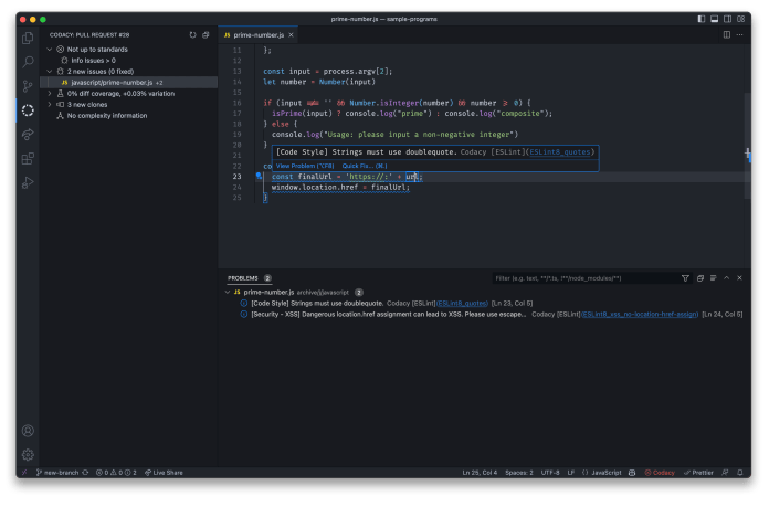 codacy vscode extension