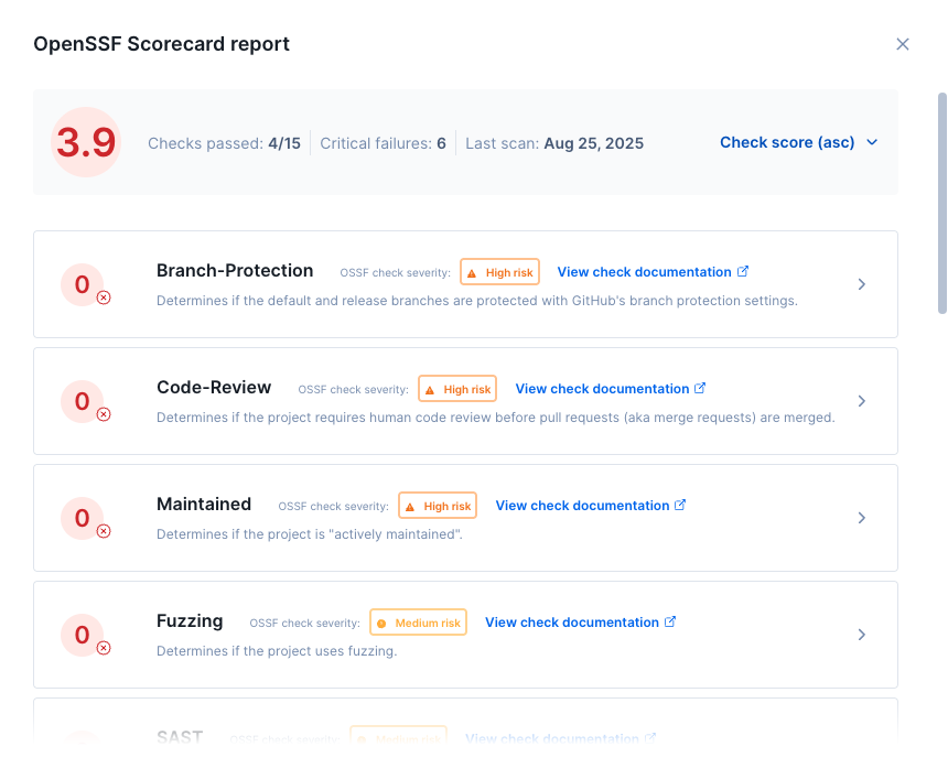 security-risk-management-ossf-scorecard
